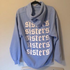 james charles sisters hoodie merch - columbia blue